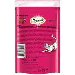 Лакомство Dreamies для кошек, говядина, 140 г