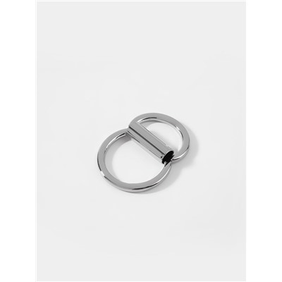 Полукольцо для сумок двойное, d=15 мм, толщина - 1 мм, 2 шт., цвет серебряный