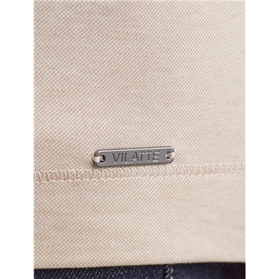 Джемпер хенли из полотна пике с меланжевым плетением с эластаном