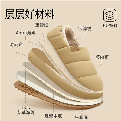Demi-season footwear indoor, non-slip keep warm slippers