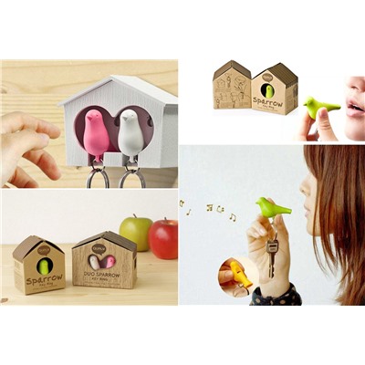 Держатель для ключей Duo Sparrow, белый/желтый