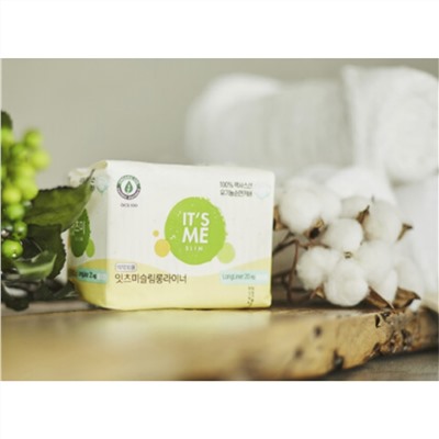 IT'S ME Прокладки женские гигиенические ежедневные / Slim Organic Cotton Pads Long Liner, 180 мм, 1 капля, 20 шт.
