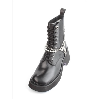 01-GZ6190-L61 BLACK Ботинки демисезонные женские (натуральная кожа)