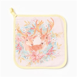 Набор кухонный «Сказочные звери» варежка-прихватка 20×28 см, прихватка 19×19 см,100% хлопок