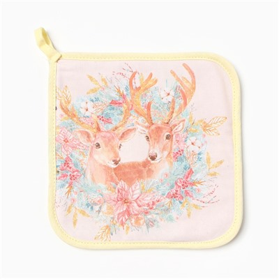 Набор кухонный «Сказочные звери» варежка-прихватка 20×28 см, прихватка 19×19 см,100% хлопок