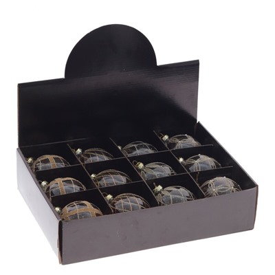 GAEM Набор из 12шт Украшение новогоднее "Шар", D 8 см, L35 W25 H8,5 см