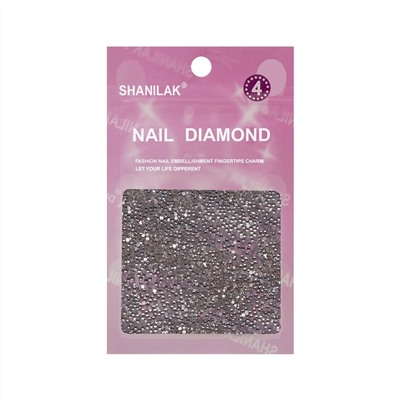 Nail Art Стразы для ногтей №4, серебристый
