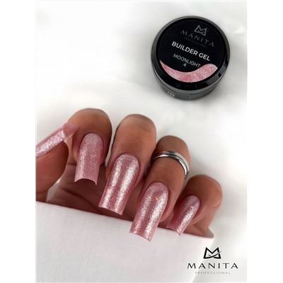 Manita Professional Гель моделирующий для ногтей с хлопьями юки / Builder Gel Moonlight №04, 15 мл