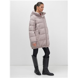 Куртка женская зимняя на резинке большого размера светло-коричневого цвета 7619SK