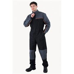 Мужской комбинезон рабочий летний / 1.4.2.2 Черный+серый