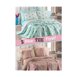 160x235 см. 2 шт. Покрывало Вафельное  Flamingo-Urla Mint Bej
