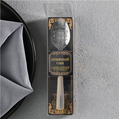 Ложка чайная с гравировкой «Любимый сын», в подарочной коробке, 3×14 см