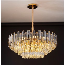 299-267 Люстра диам 80 см, выс. 35 см(х1)Кристаллы, нержавеющая сталь