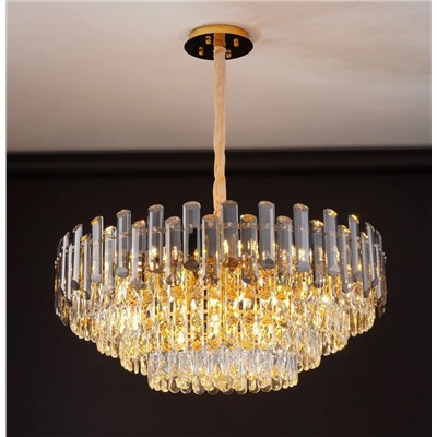 299-267 Люстра диам 80 см, выс. 35 см(х1)Кристаллы, нержавеющая сталь