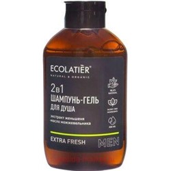 ECOLATIER Мужской Шампунь и гель для душа 2 в 1 Extra Sport 400 мл 831103