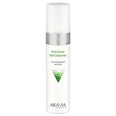 Гель очищающий для жирной и проблемной кожи лица Anti-Acne Gel Cleanser, Aravia 250 мл