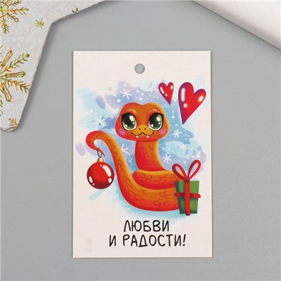Набор бирок для подарков, цветов «Удачи в Новом Году. Змея», 10 шт. (5 видов), картон, 4×6 см