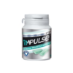 «Impulse ICE», жевательная резинка со вкусом эвкалипта и ментола, 56 г (упаковка 6 шт)