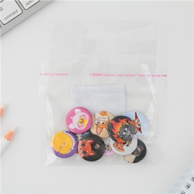 Значок металлический , закатной «Милые животные», d = 2,5 см, МИКС