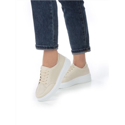 05-HY14-1D BEIGE Кроссовки женские (натуральная кожа)