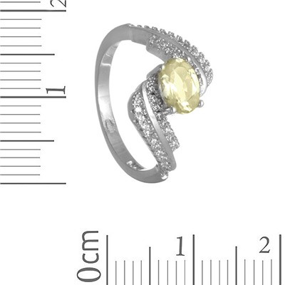 Кольцо с цитрином и фианитами ТФКН.790ЦТ1.80