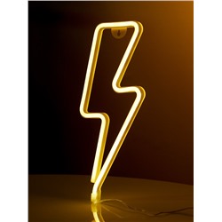 Неоновая вывеска «Молния» 13 × 33.5 см, батарейки ААх3 (не в комплекте), USB, свечение тёплое белое