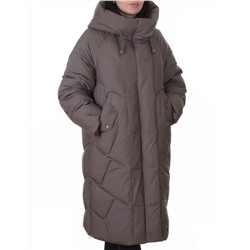 A621 GRAY/BROWN Пальто зимнее женское (200 гр. холлофайбер)