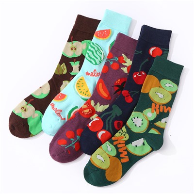 Haichin Fruit trend brand socks, mid-length, Amazon, European style, wholesale