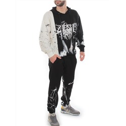 2608/7325 BLACK/WHITE Костюм спортивный мужской (75% хлопок, 20% полиэстер, 5% спандекс)