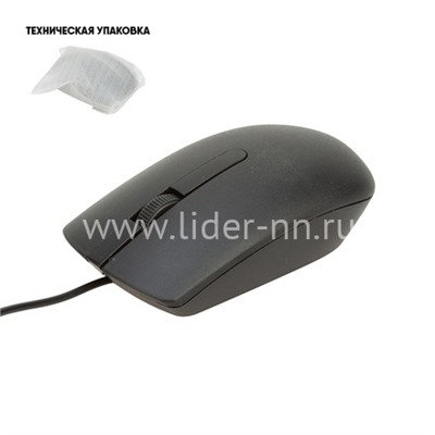 Мышь проводная PERFEO NO NAME-3 USB (черная)  тех упаковка