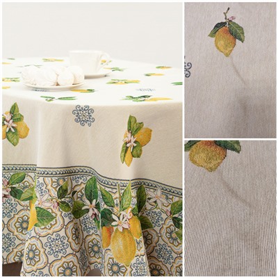 Outlet Изразцы лимоны Скатерть овал 160х250 см 2311536