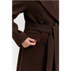 Пальто женское демисезонное 26102 (шоколад/рубчик)