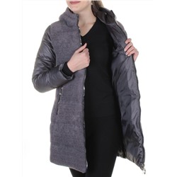 3010 GRAY Пальто женское с ангорой QiHongYun