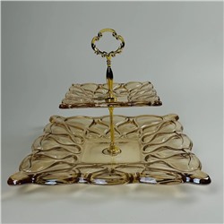 588-723 Двухъярусная этажерка в под.уп.(х6)Стекло