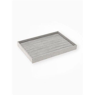 Подставка для колец 7 полос QF, флок, 35×24×3 см, серая