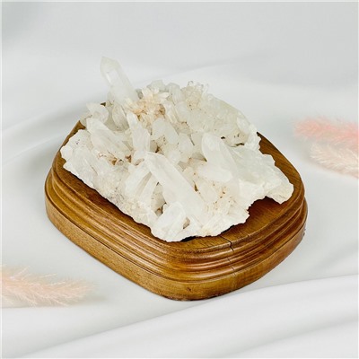 Радуга Самоцветов Друза Горного Хрусталя на подставке