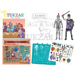 Альбом Рыцари трафареты+наклейки TZ10333/12/Китай