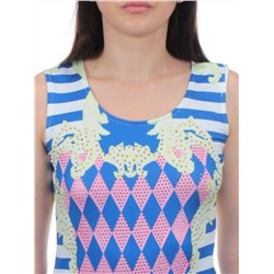 F07 BLUE Платье женское (90% хлопок, 10% спандекс)