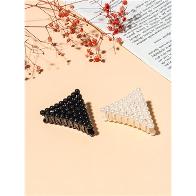 Крабик для волос «Бусины», треугольник, 6 см, МИКС