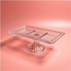 588-697 Прямоугольная менажница 32х18,5х12см на ножке в под.уп.(х6)Стекло