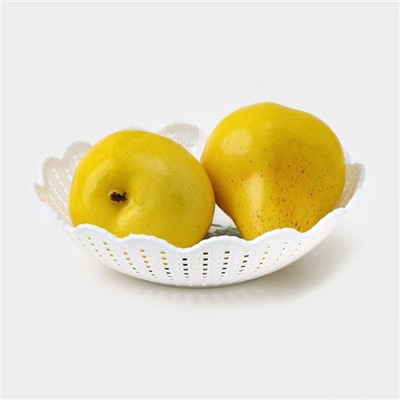 Ваза для хлеба и фруктов «Вязание», 18×4.5 см, рисунок МИКС, белая