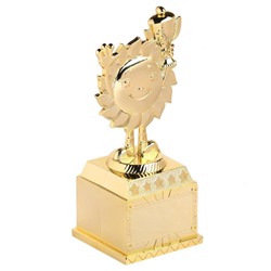 Наградная фигура детская, под нанесение, кубок, пластик, золото, 12,5 х 5,5 х 5 см.