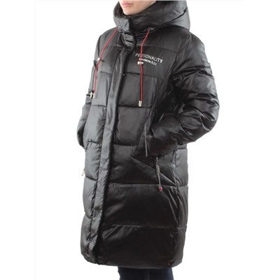 YR-956 BLACK Пальто зимнее женское АЛИСА (200 гр. холлофайбера)