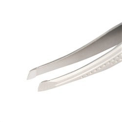 Nippon Nippers Пинцет для бровей / T-08, скошенный, узкий хват, 95 мм