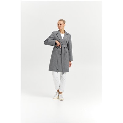 Пальто женское демисезонное 26897 (пепельный/ёлочка)