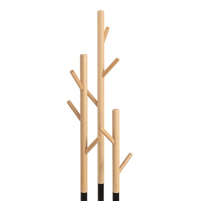 Вешалка напольная Solheim, 171 см, черный мрамор/натуральное дерево