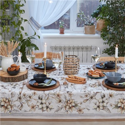 Скатерть "Этель" Floral mood 110х147 см,  100 % хлопок, репс 210 гр/м2