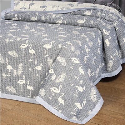 Покрывало жаккардовое Фламинго серая Акция