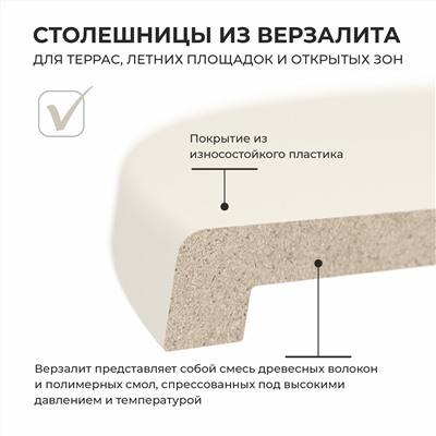 Столешница SHT-TT46 80 ВЕРЗАЛИТ
                        молочный