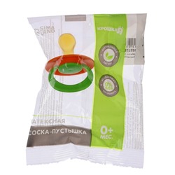 Соска - пустышка ортодонтическая, латекс, +0мес., цвет МИКС